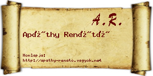 Apáthy Renátó névjegykártya